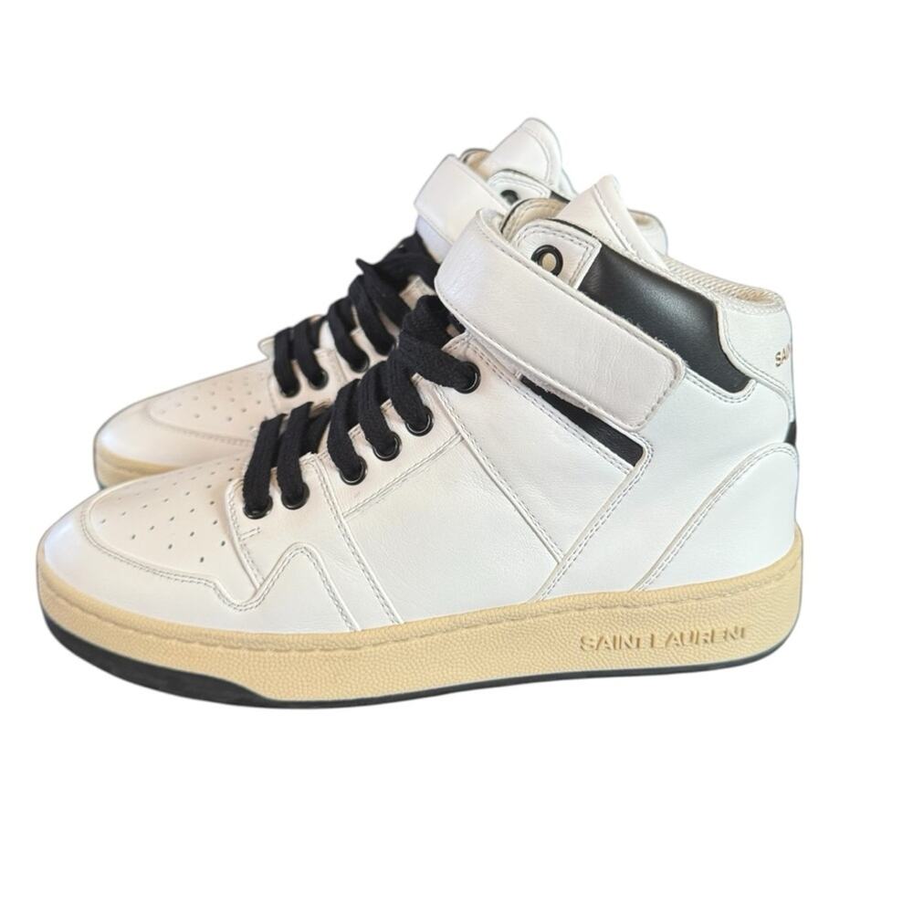 Saint Laurent  Lax Mid-top Leather Lace Up  Sneakers Trainers EU 38 US 8 - Picture 5 of 14